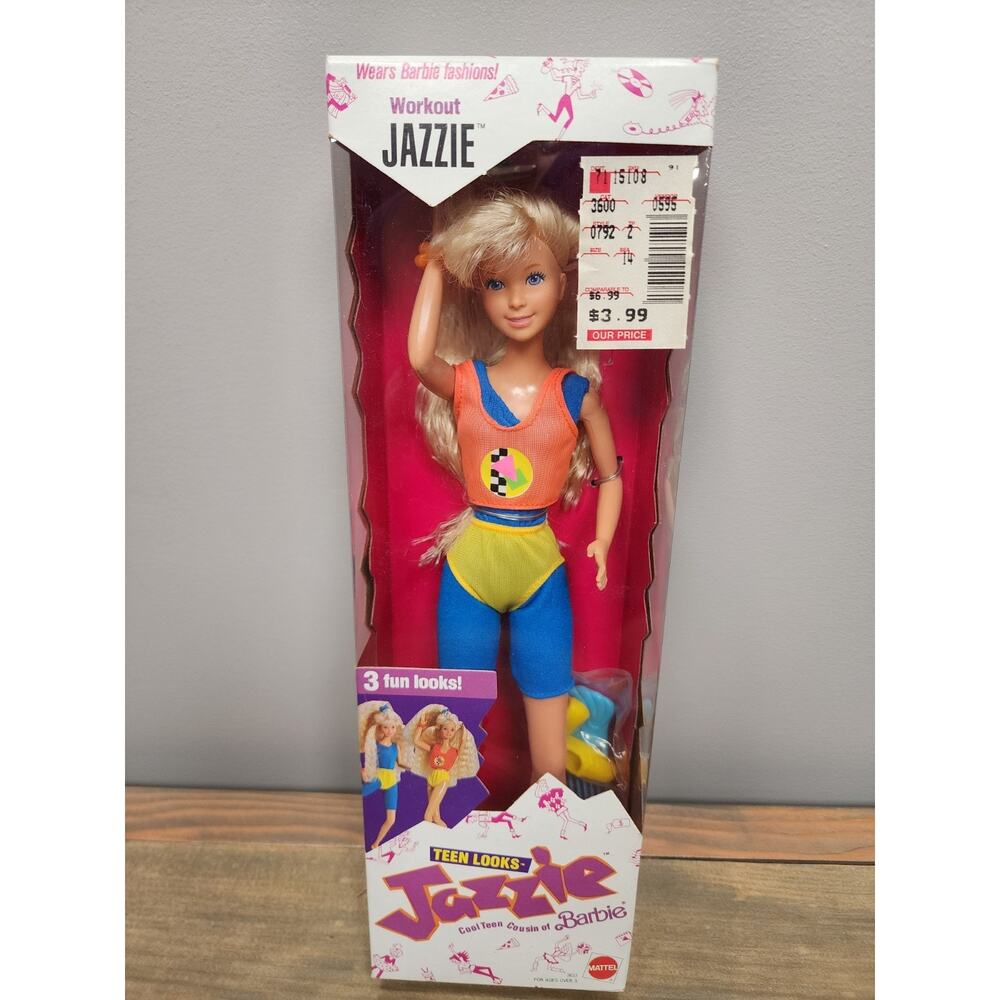 Vintage 1988 Mattel - Teen Looks Workout Jazzie Doll 3633